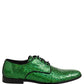 Dress Green Sequined Lace Up Men Derby Shoes