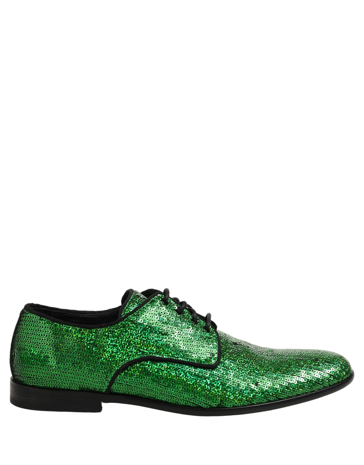 Dress Green Sequined Lace Up Men Derby Shoes