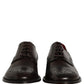 Maroon Calfskin Leather Derby Men Dress Shoes