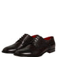 Maroon Calfskin Leather Derby Men Dress Shoes