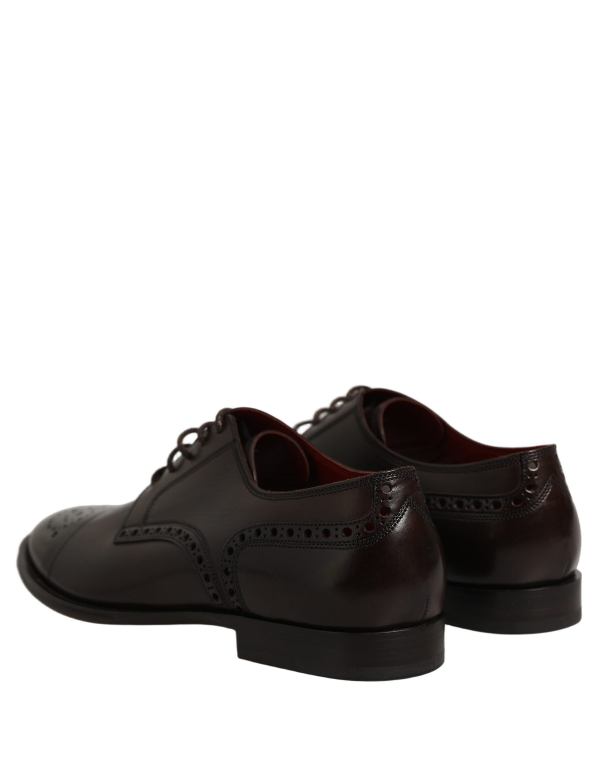 Maroon Calfskin Leather Derby Men Dress Shoes