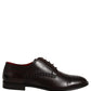 Maroon Calfskin Leather Derby Men Dress Shoes