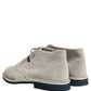 Gray Suede Chukka Lace Up Men Ankle Boots Light