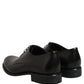 Black Calfskin Leather Derby Men Dress Shoes