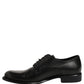 Black Calfskin Leather Derby Men Dress Shoes