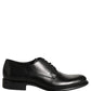 Black Calfskin Leather Derby Men Dress Shoes