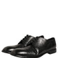 Black Calfskin Leather Derby Men Dress Shoes