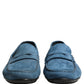 Blue Calfskin Leather Driver Loafers Shoes