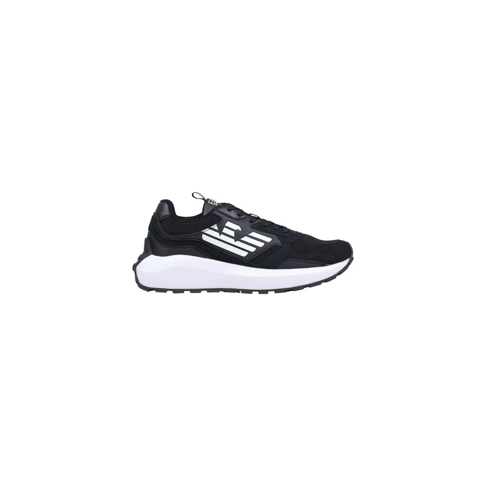 Black And White Polyethylene Athletic Sneakers