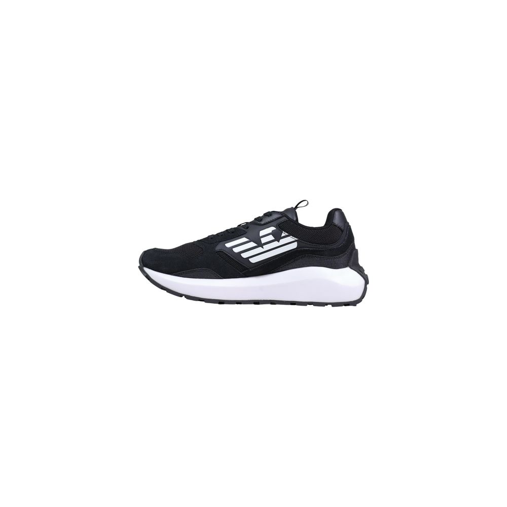 Black And White Polyethylene Athletic Sneakers