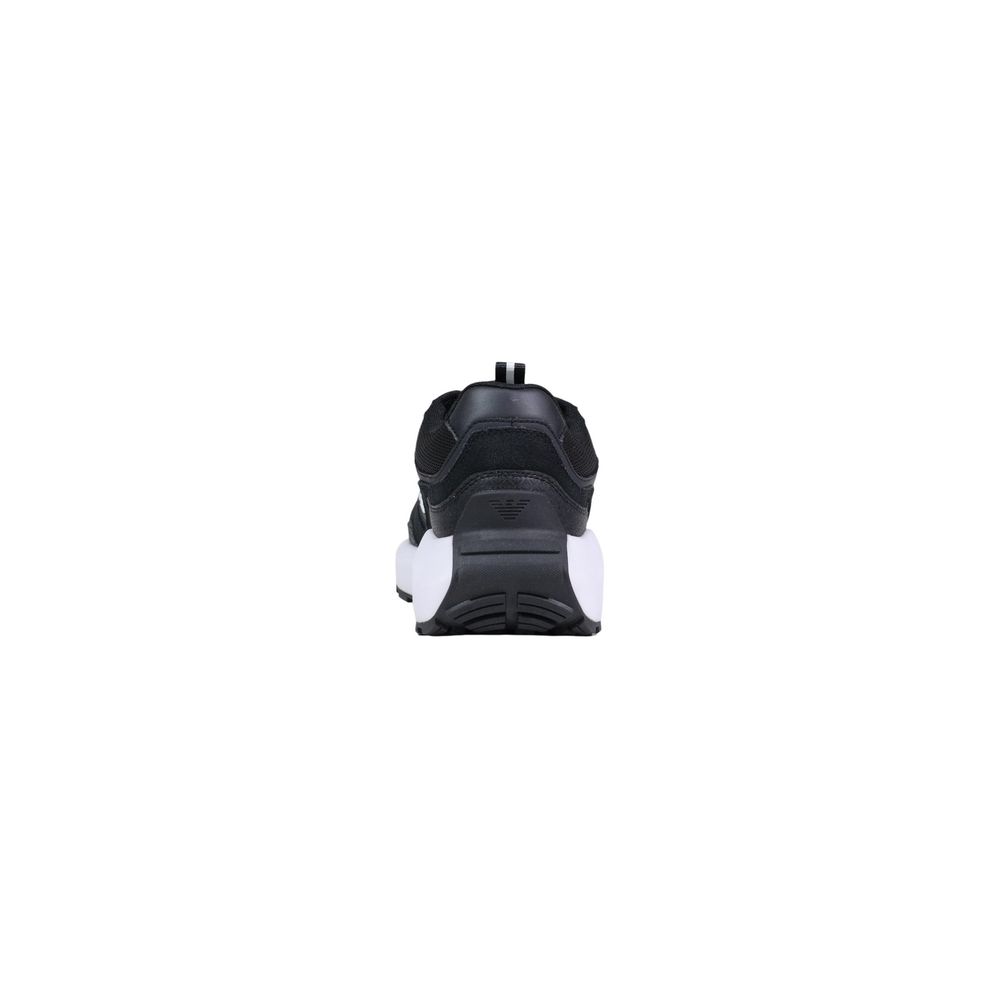 Black And White Polyethylene Athletic Sneakers