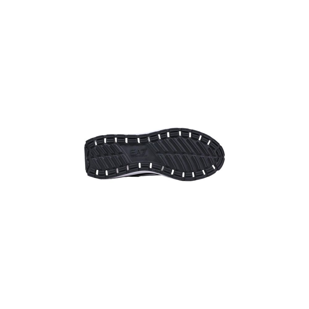 Black And White Polyethylene Athletic Sneakers