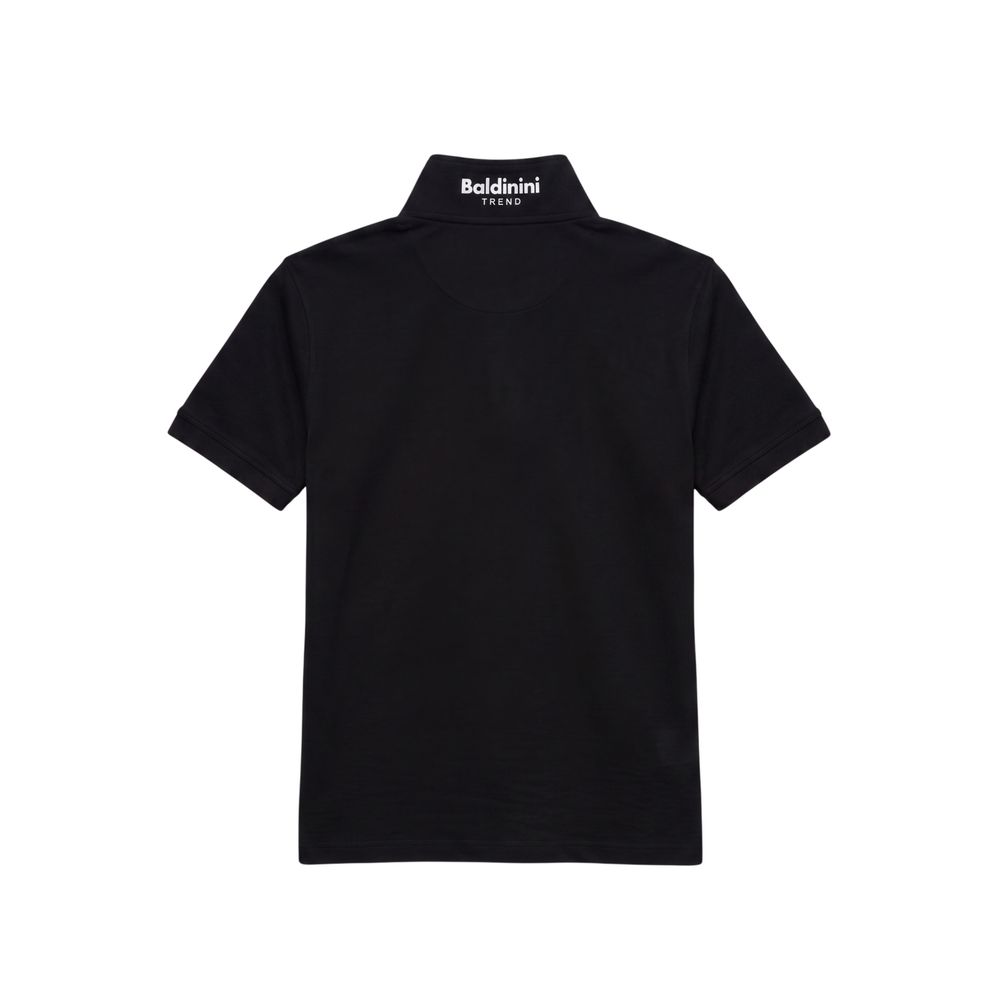 Black Cotton Men Polo