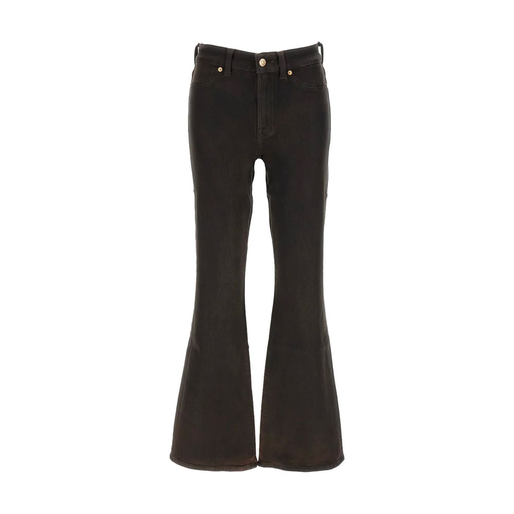 Black Cotton Bootcut Jeans