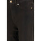 Black Cotton Bootcut Jeans