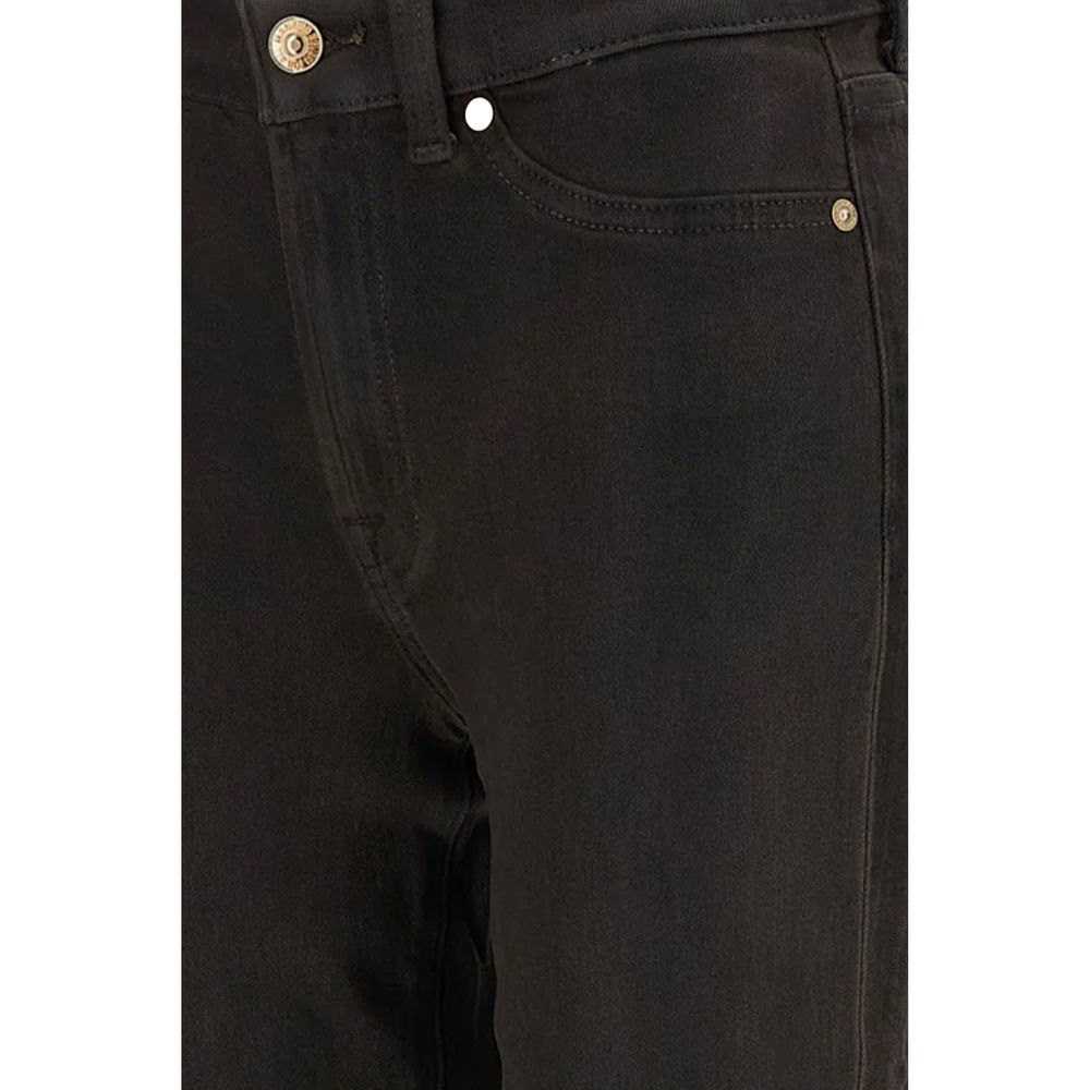 Black Cotton Bootcut Jeans
