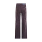 Brown Cotton Casual Pants