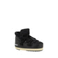 Black Polyester Lace-Up Boots