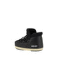 Black Polyester Lace-Up Boots