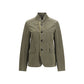 Bicolor Cotton Full-Length Jacket