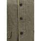 Bicolor Cotton Full-Length Jacket