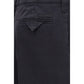 Blue Cotton Casual Pants