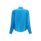 Blue Silk Dress Shirt