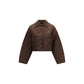 Brown Recycled Polyamide Full-Length Jacket