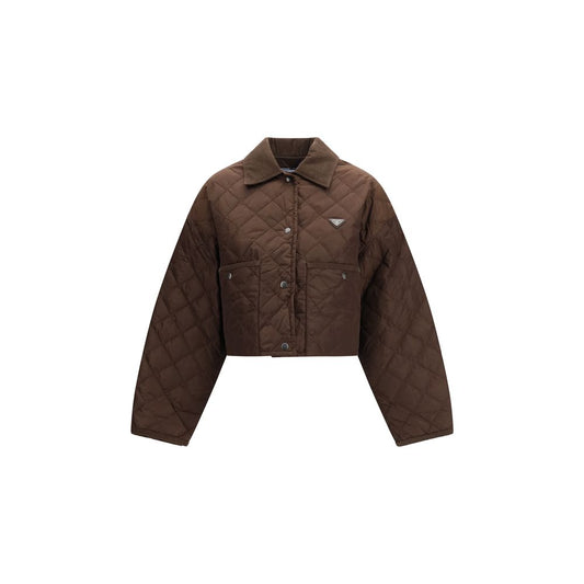 Brown Recycled Polyamide Full-Length Jacket