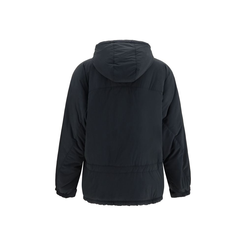 Black Polyester Full-Length Jacket