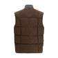 Brown Cotton Sleeveless Jacket