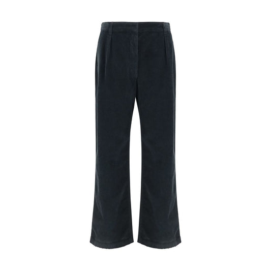 Black Cotton Casual Pants