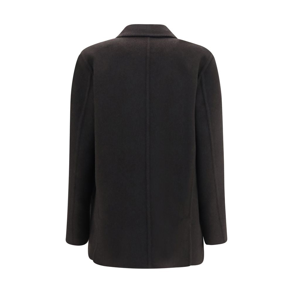 Brown Cashmere Full-Length Jacket