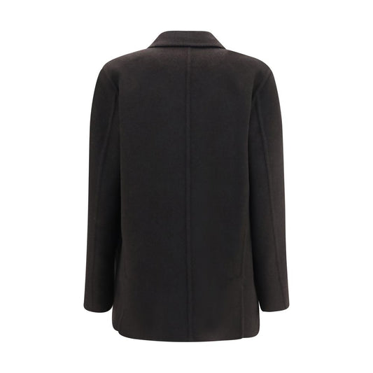 Brown Cashmere Full-Length Jacket