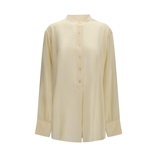 Beige Silk Dress Shirt