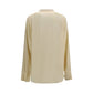 Beige Silk Dress Shirt