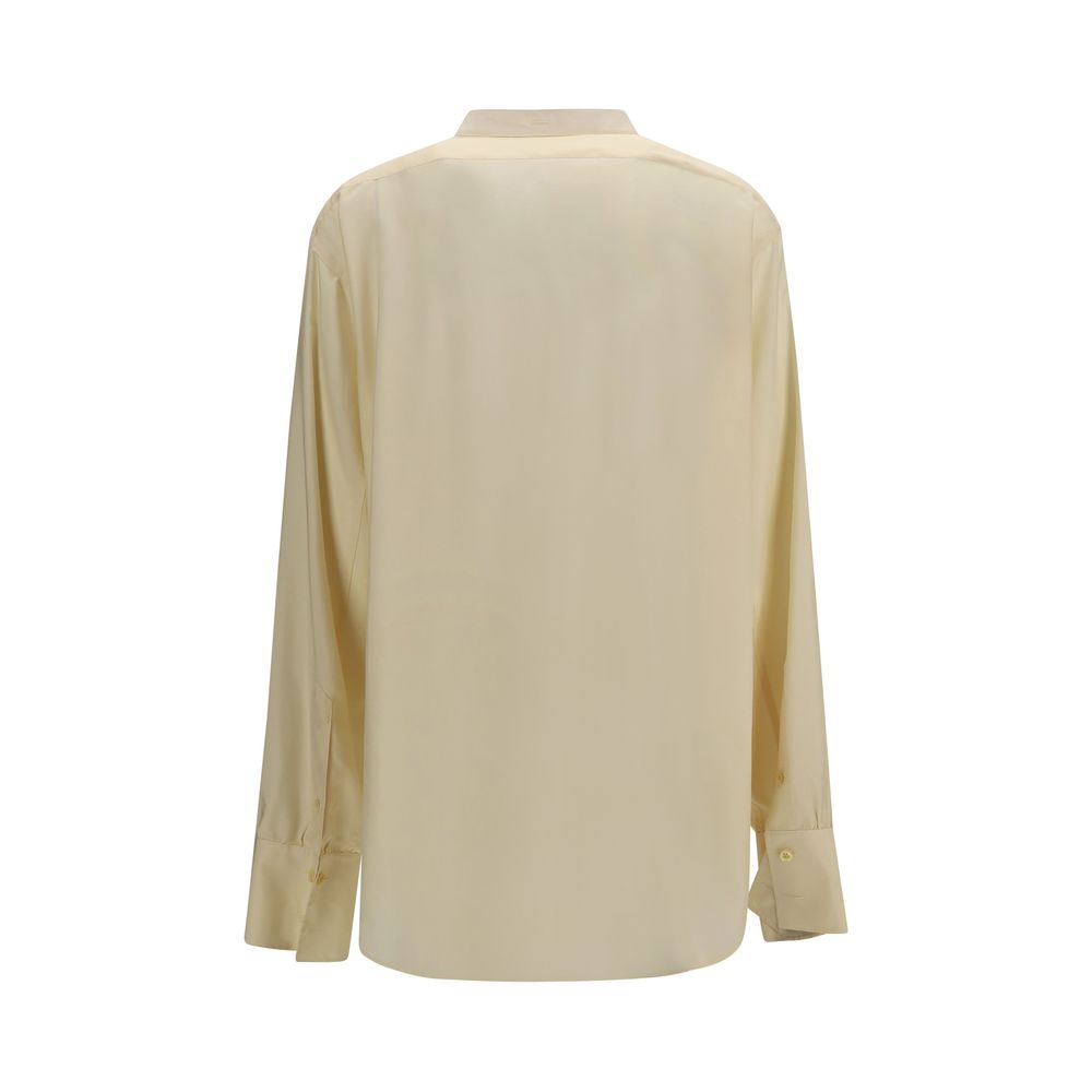 Beige Silk Dress Shirt