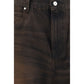 Brown Cotton Jeans Denim