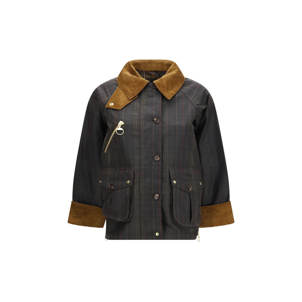 Bicolor Cotton Full-Length Jacket