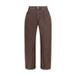 Brown Polyester Straight-Leg Jeans
