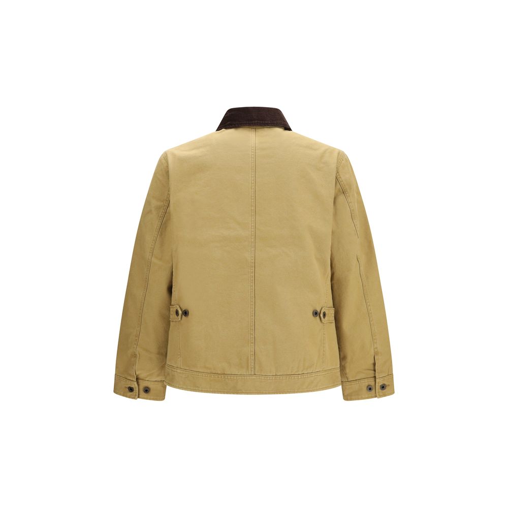 Beige Cotton Full-Length Jacket