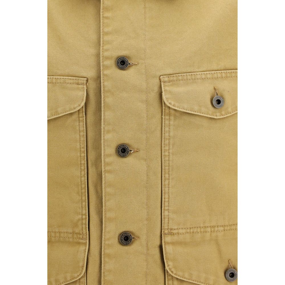 Beige Cotton Full-Length Jacket