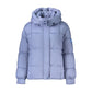 Blue Polyester Womens Jacket With Removable Hood
