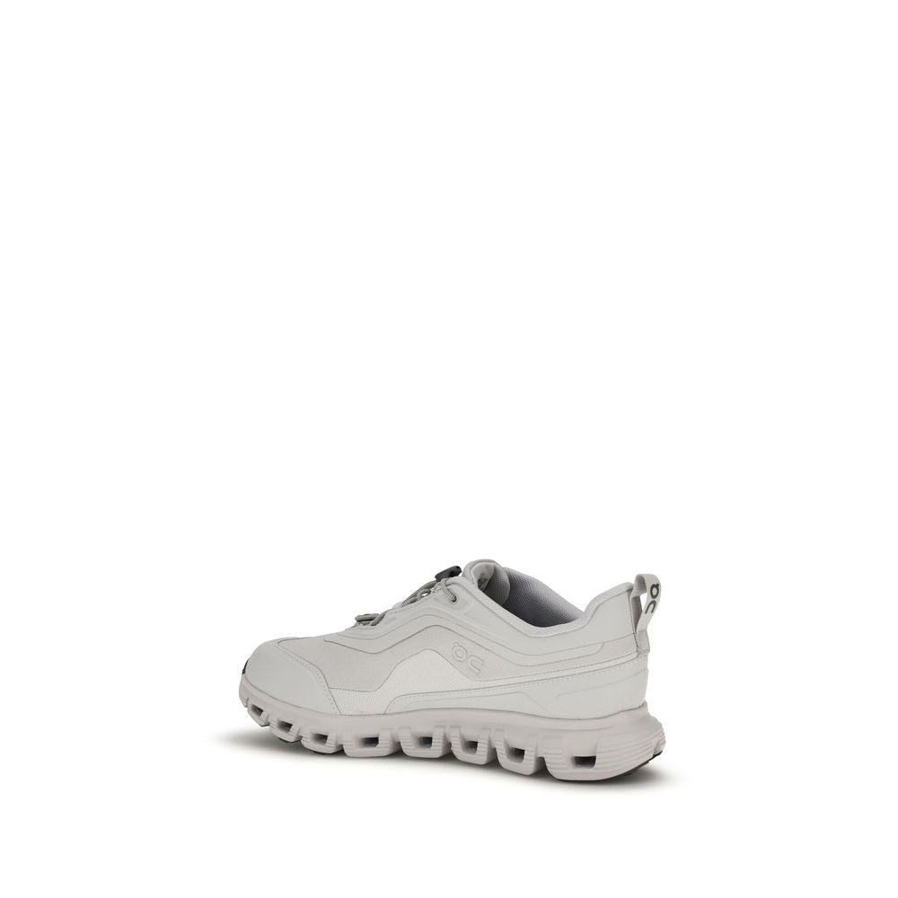 White Polyester Athletic Sneakers