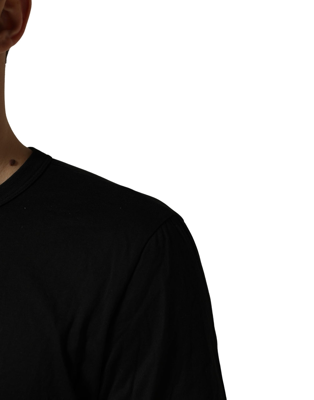 Black Sacred Heart Cotton Crew Neck T-shirt
