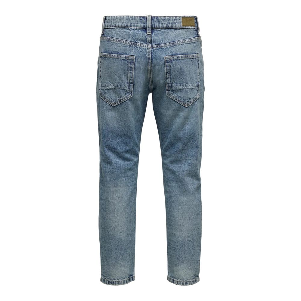 Blue Cotton Slim Fit Jeans