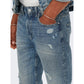 Blue Cotton Slim Fit Jeans