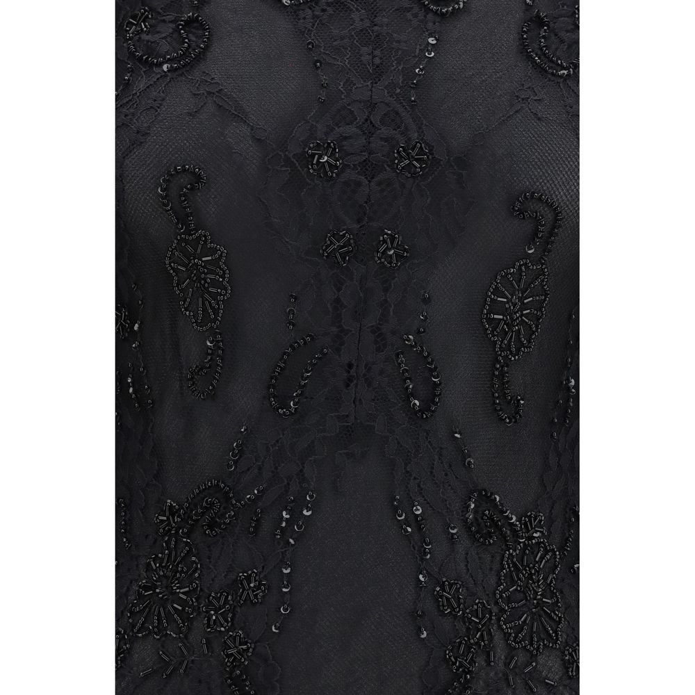 Black Polyamide Cocktail Dress