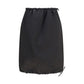 Black Silk Midi Skirt