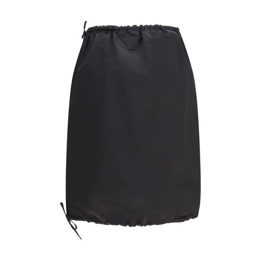 Black Silk Midi Skirt